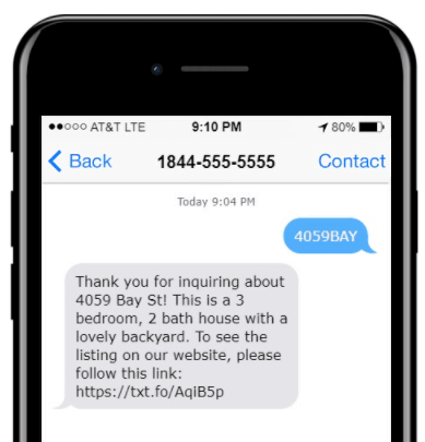 automatic text message example