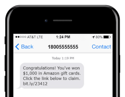 spam text example amazon