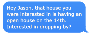 Real Estate Open House Text Message